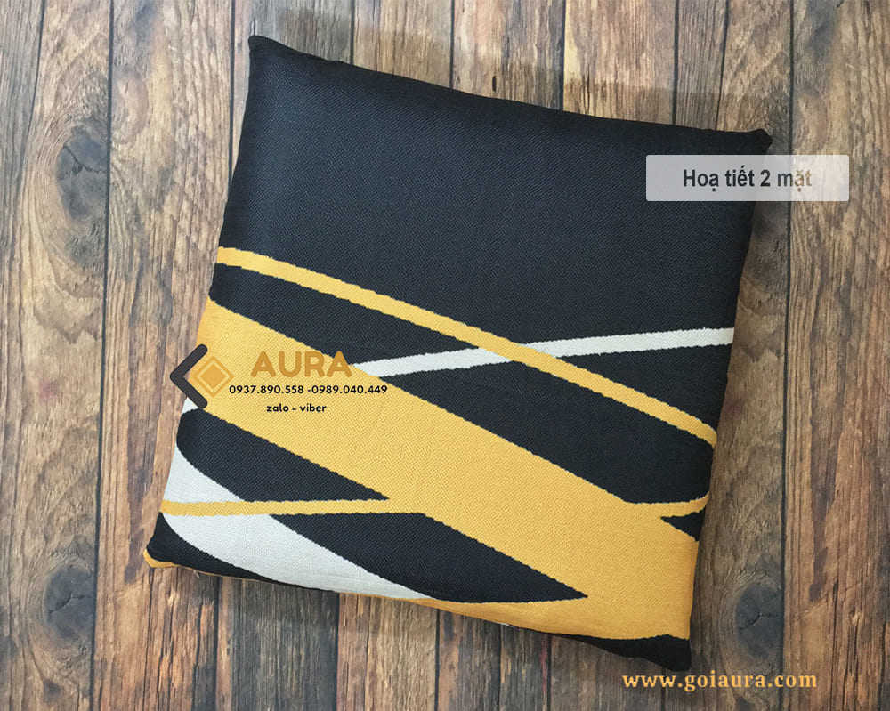 Đệm Ngồi Bệt Vuông Đen Mẫu 23